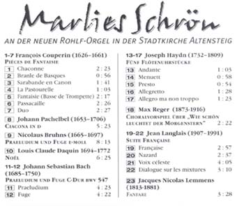 CD-Cover Rückseite